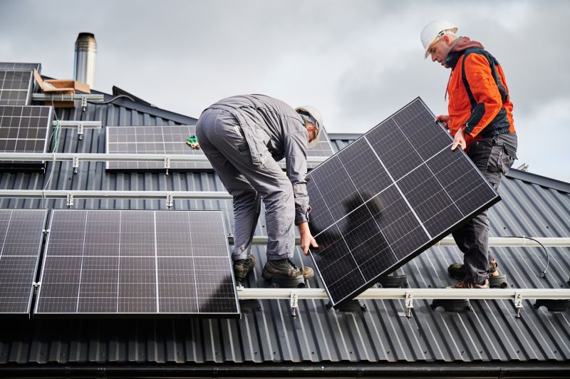Solar Panel System on Rooftop